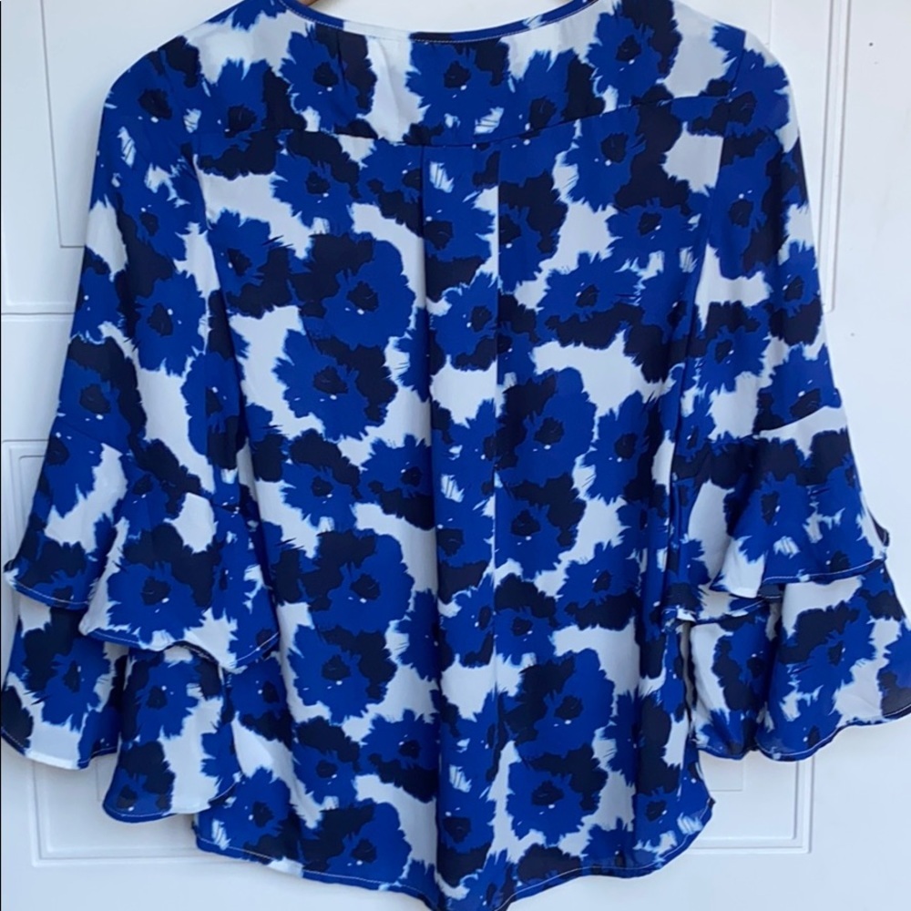 NWT Banana Republic Floral Ruffle Sleeve Top XS - Picture 6 of 7
